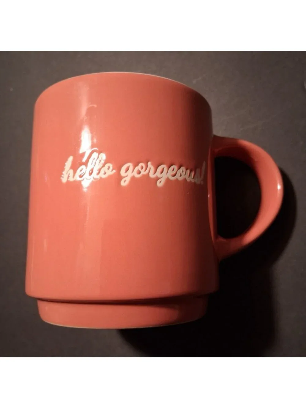Hello Gorgeous Coral Ceramic Coffee Mug - Dishwasher & Microwave Safe